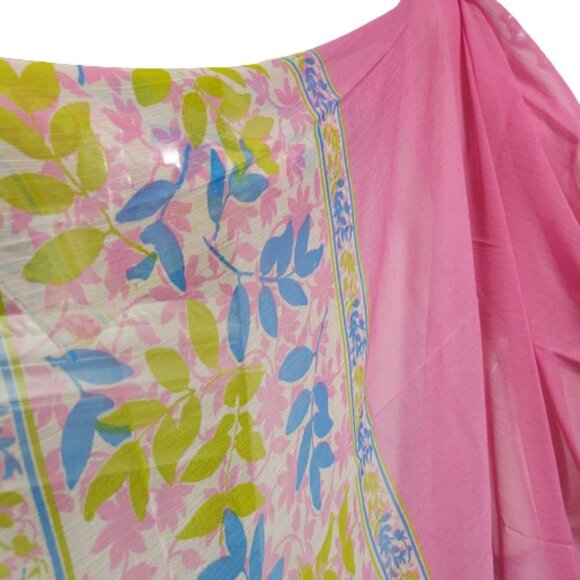 Pink Floral Large Wide Scarf or  Dupatta Scarf - Picture 2 of 9